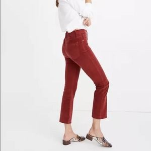 Madewell Cali Demi-Boot Rust Dark Orange Colored Corduroy Size 31